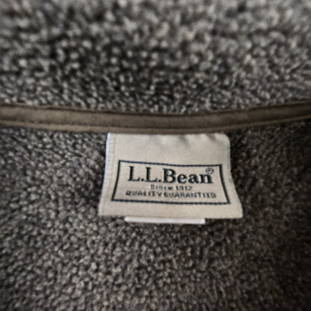 LL Bean Sweater Fleece Full Zip Mens Large Brown‎ Heavy Weight - Picture 7 of 13